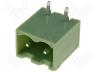 TBG-5-KW-2P-GN - Pluggable terminal block socket male angled 5.08mm THT 15A