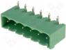 TBG-5-KW-6P-GN - Pluggable terminal block socket male angled 5.08mm THT 15A