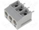 TB-5.0-P-3P1/GY - Terminal block angled 2.5mm2 THT screw terminals ways 3 16A