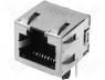 Connector RJ45 - Connector RJ45 socket PIN 8 shielded top latch THT