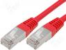  utp - Patch cord F/UTP 5e red 0.5m RJ45 plug both sides