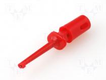 Clip on probe hook type 0.3A 60V DC red Connection soldering