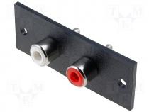 Connector RCA socket female panel mounting Holes pitch 44mm