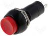 Button - Switch push button 1 position SPST NO 1A/250VAC red Ø12mm