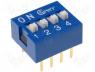 DS-04 - Switch DIP SWITCH Poles number 4 ON OFF 0.05A/12VDC  25÷80°C