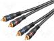 Cable RCA plug x2,both sides gold plated 3m black