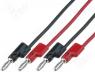 Test lead 0.9m 15A red and black 2x test lead 30V