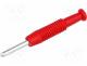 Plug, 2mm banana, 6A, 60VDC, red, Connection  soldering, -25÷60C
