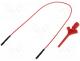 Multimeter accessories - Clip-on probe, pincers type, 2A, 60VDC, red, Plating gold plated