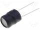 Inductor wire, 100uH, 1700mA, 180m, THT, 10%, vertical, Pitch 5mm