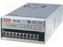 QP-150-F - Pwr sup.unit pulse, 152W, 5VDC, 15VDC, 24VDC, -15VDC, 10A, 3A, 2A
