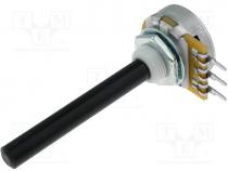 Resistor Variable - Potentiometer shaft, single turn, 22k, 0.4W, 20%, 6mm, linear