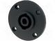 Socket, loudspeaker, male, round, with flange, PIN 4