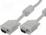Cable, D-Sub 15pin HD plug, both sides, grey, 5m