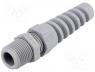 BS-3/8NPT-SGY - Cable gland, with grommet, NPT3/8", IP68, Mat polyamide, grey