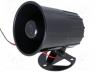 Sound transducer siren, dynamic, 6 tone, 900mA, Ø 105mm, 12VDC
