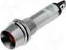 IND8-12R-B - Indicator LED, recessed, red, 12VDC, dcutout Ø8.2mm, IP40, metal