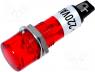   - Indicator with neon lamp, flat, red, 230VAC, dcutout Ø10mm, IP20