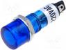 Indicator with FLUO neon lamp, flat, blue, 230VAC, dcutout Ø10mm
