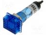Indicator with FLUO neon lamp, prominent, blue, 230VAC, plastic