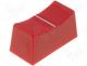 Knob - Knob slider, Colour red, 23x11x11mm, Mat plastic, Pointer white