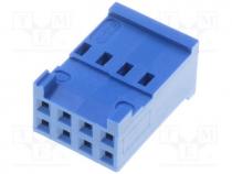 Plug, wire-board, female, PIN 8, w/o terminals, 2.54mm, for cable