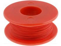 KYNAR30AWG50MR - Cable, solid, OFC, 30AWG, kynar 460, red, 300V, 50m