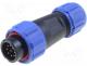  Connector - Connector  circular, plug, SP13, male, PIN 9, IP68, 125V, for cable