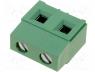 Terminal block, 7.5mm, angled 90, ways 2, 17.5A, H 15.2mm, green