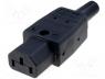 Power connector - Connector  AC supply, IEC 60320, C13 (F), plug, female, for cable