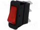  - ROCKER, SPST, Positions  2, OFF-ON, 16A/250VAC, red, neon lamp 250V