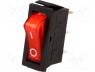 RSI1013C3RD - ROCKER, SPST, Positions  2, OFF-ON, 15A/250VAC, red, neon lamp, 35m
