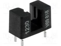 Optocoupler, slotted with flag, Out  transistor, 2.8mm, 70V