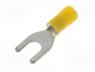 ST-096/Y - Fork terminal, M6, Ø 6.4mm, 4÷6mm2, crimped, for cable, insulated