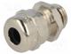 Cable gland, M12, IP68, Mat  brass, Body plating  nickel