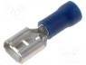 Bootlace ferrule - Terminal  flat, 6.3mm, 0.8mm, female, 1.5÷2.5mm2, crimped, blue