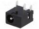 Socket, DC supply, male, 3.5mm, 1.3mm, THT, 1A, 12VDC, angled 90