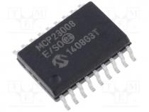 MCP23008-E/SO - IC  expander, 8bit I/O port, I2C, SO18, 1.8÷5.5VDC