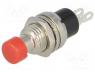  - Switch  push-button, 1-position, SPST-NC, 1A/250VAC, red, 20m