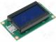 RC0802A-BIY-ESX - Display  LCD, alphanumeric, STN Negative, 8x2, blue, LED, PIN 14