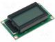 RC0802A-GHW-ESV - Display  LCD, alphanumeric, STN Positive, 8x2, gray, LED, PIN 14
