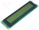 RC4004A-YHY-ESX - Display  LCD, alphanumeric, STN Positive, 40x4, green, LED, PIN 16