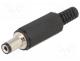 Power connector - Plug, DC supply, female, 5,5/2,1mm, 5.5mm, 2.1mm, for cable, 4A