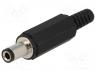 Power connector - Plug, DC supply, female, 5,5/2,5mm, 5.5mm, 2.5mm, for cable, 4A