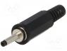Power connector - Plug, DC supply, female, 2,35/0,7mm, 2.35mm, 0.7mm, for cable, 2A