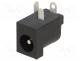   - Socket, DC supply, male, 5,5/2,1mm, 5.5mm, 2.1mm, on PCBs, THT, 3A