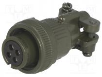 DS3106F14S-2S - Connector  military, Series  DS/MS, plug, female, PIN 4, for cable