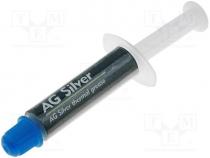   - Heat transferring paste, silver, silicone+silver, 1g, AG SILVER