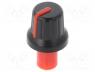   - Knob, with pointer, ABS, Shaft d 6mm, Ø16x14.4mm, black, push-in