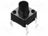 Tact Switch - Microswitch, 1-position, SPST-NO, 0.05A/12VDC, THT, 2.5N, 6x6mm